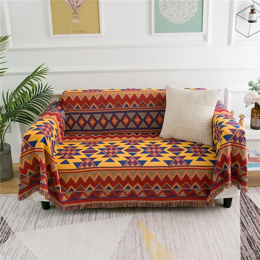 高品質　多機能　エスニック ソファカバー 大判　マルチカバー　ファブリック　敷物 Amazon｜エスニック マルチカバー ソファカバー ネイティブ