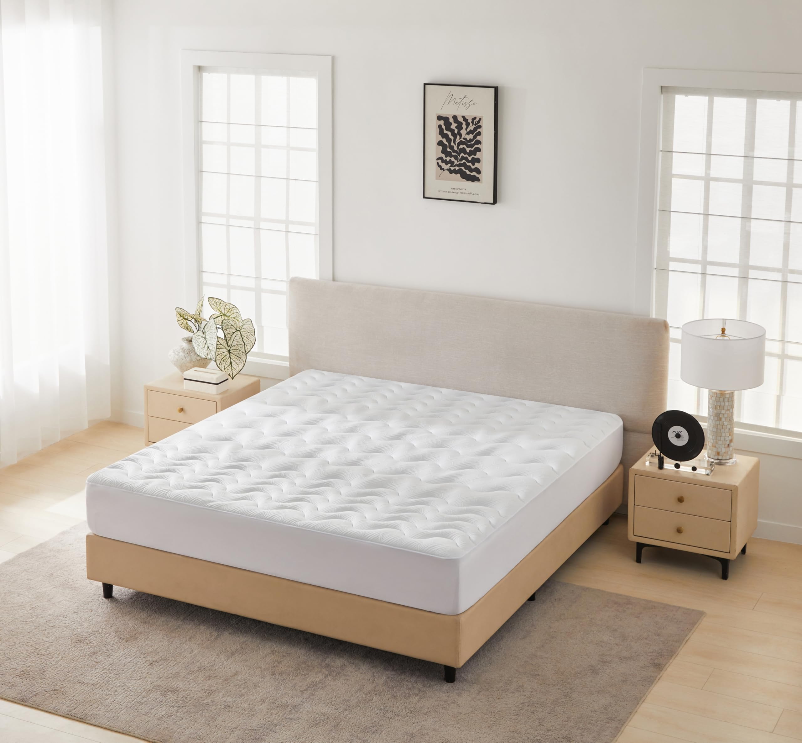 Topper Matrimoniale 160x190 cm, Topper Letto con Memory Foam, Traspirante e Antiscivolo, Lavabile in Lavatrice, Certificato OEKO-TEX (160x190x3cm)