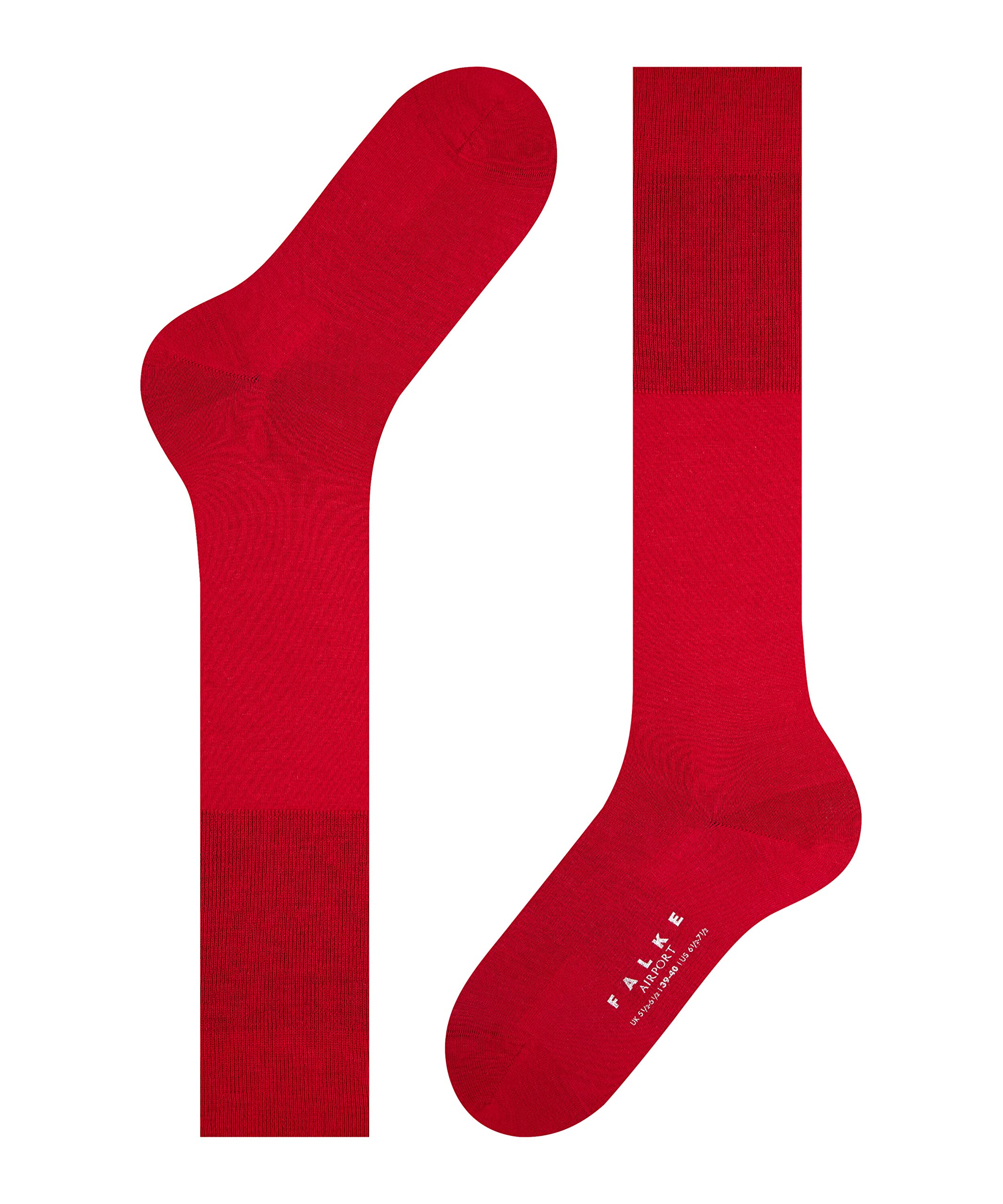 FALKE Airport M Kh laine coton unies 1 paire, Chaussettes longues Homme, Rouge Scarlet 8120, 41-42