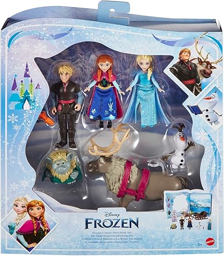 Miniatura 6 de Mattel Disney Frozen Toy Set con 6 personajes clave, juego clásico de cuentos, 4 muñecas pequeñas, 2 figuras y accesorios, inspirado en la película