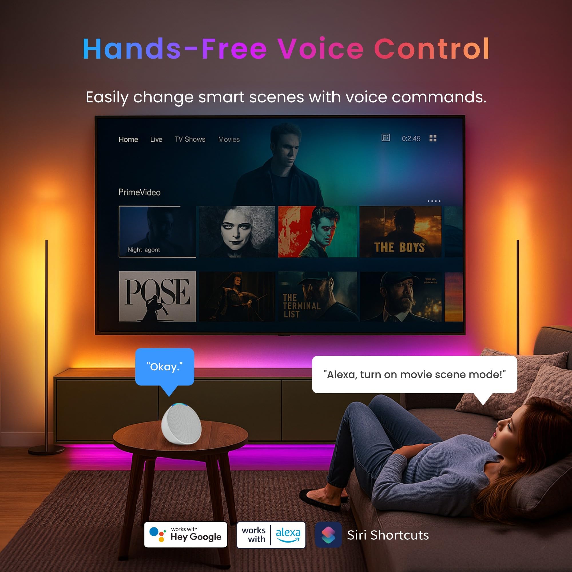 SwitchBot 16.4ft RGB LED Strip Lights for Bedroom, 12V Smart Light Strip with Matter, Works with Apple Home, Alexa, Google Home, Music Sync, Color Changing for Room, Cabinet, Party, Decor