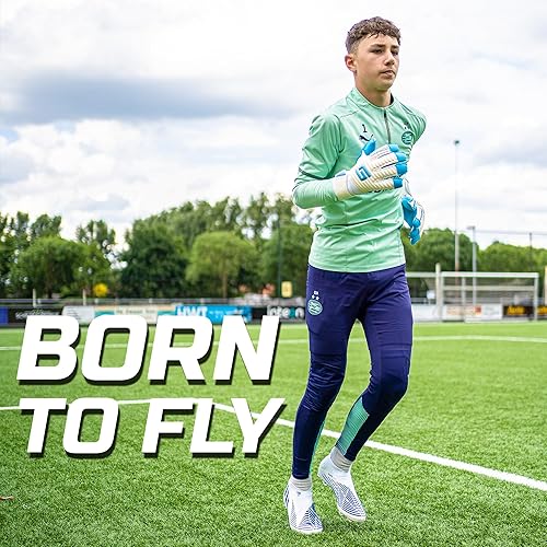 Miniatura 3 de GRIPMODE Guantes clásicos de portero Fly Roll para adultos y niños con forro de látex Griptec, adecuados para todo tipo de clima, protección para