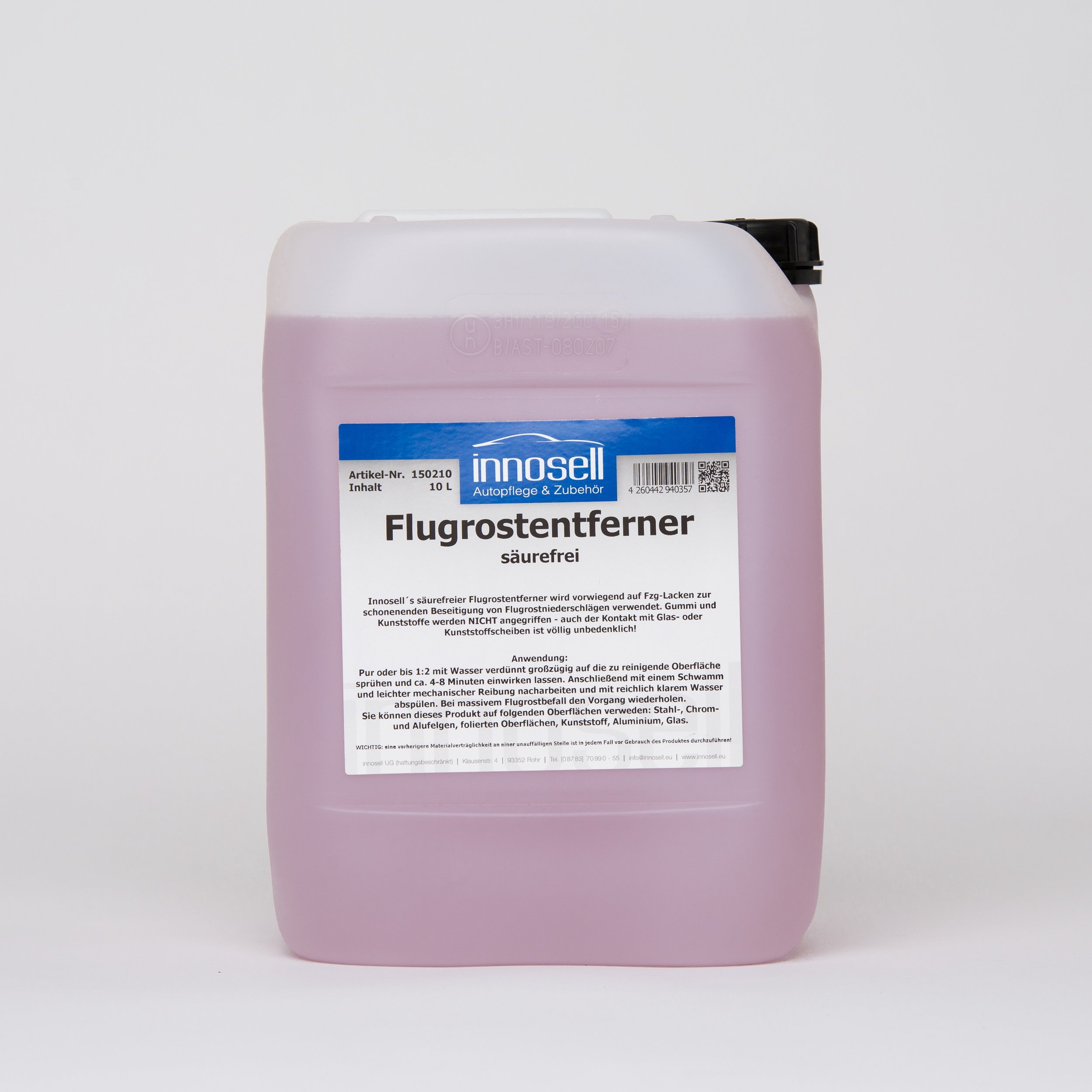 Flugrostentferner säurefrei Konzentrat entfernt Flugrost auf Lack Glas Gummi Kunststoffe 10 L