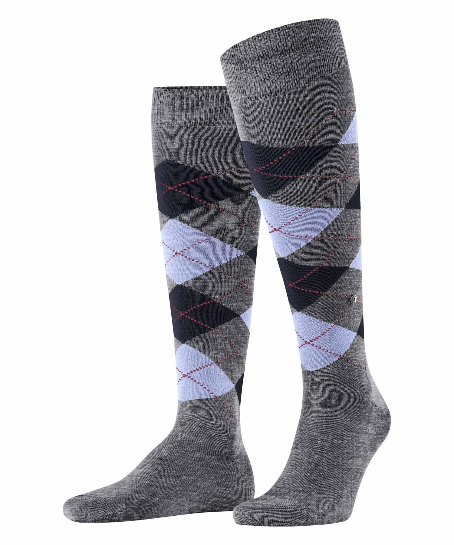 Burlington Men's Grey Concrete Melange 3615 Manchester M Kh Cotton Long Patterned 1 Pair Knee-High Socks, 6.5-11