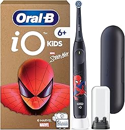 Oral-B Brosse A Dents Electrique Enfant Marvel Spiderman, Brosse Kids Dotée De La Technologie iO, 3 Modes De Brossage Dont Douceur Pour Protéger Les Gencives, Brossette Oral B De Rechange, Etui