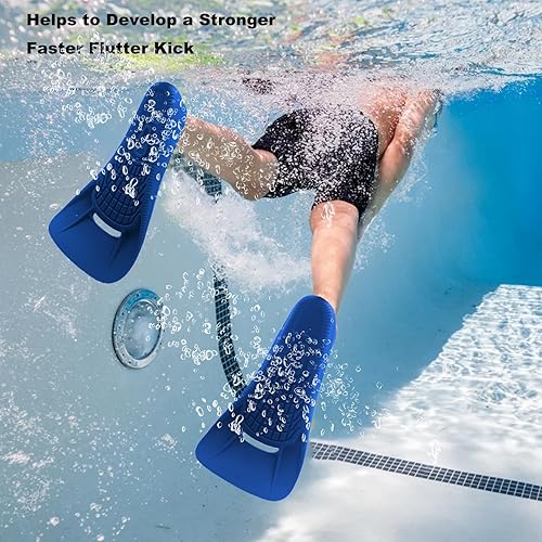 Miniatura 6 de Aletas de natación para adultos, aletas de entrenamiento de natación para regazo de piscina, cómodas, de silicona, bolsillo completo, tamaño de