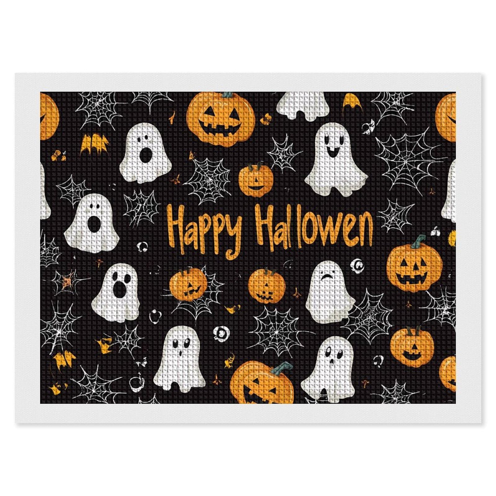 CSIVKEJ Halloween Ghosts Diamond Painting Kit,5D DIY Diamond Art with Round Diamonds for Home Wall Decor and Gifts (12"x16" CM)