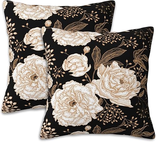 Juego de 2 fundas de almohada decorativas de flores vintage de 20 x 20 pulgadas, fundas decorativas para dormitorio, sala de estar, sofá, casa de