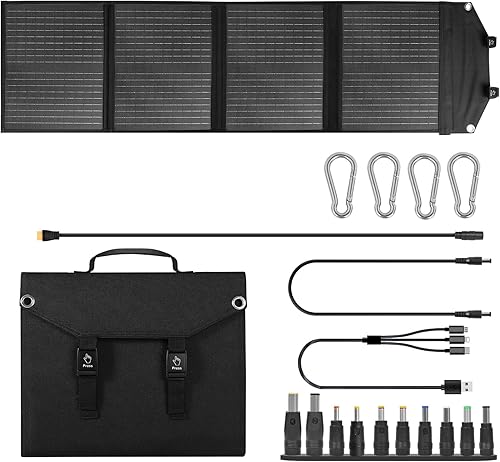 Panel solar portátil plegable Paneles solares portátiles de 60 W IP67 impermeable para camping, teléfono celular, tableta y dispositivos de 5-18 V