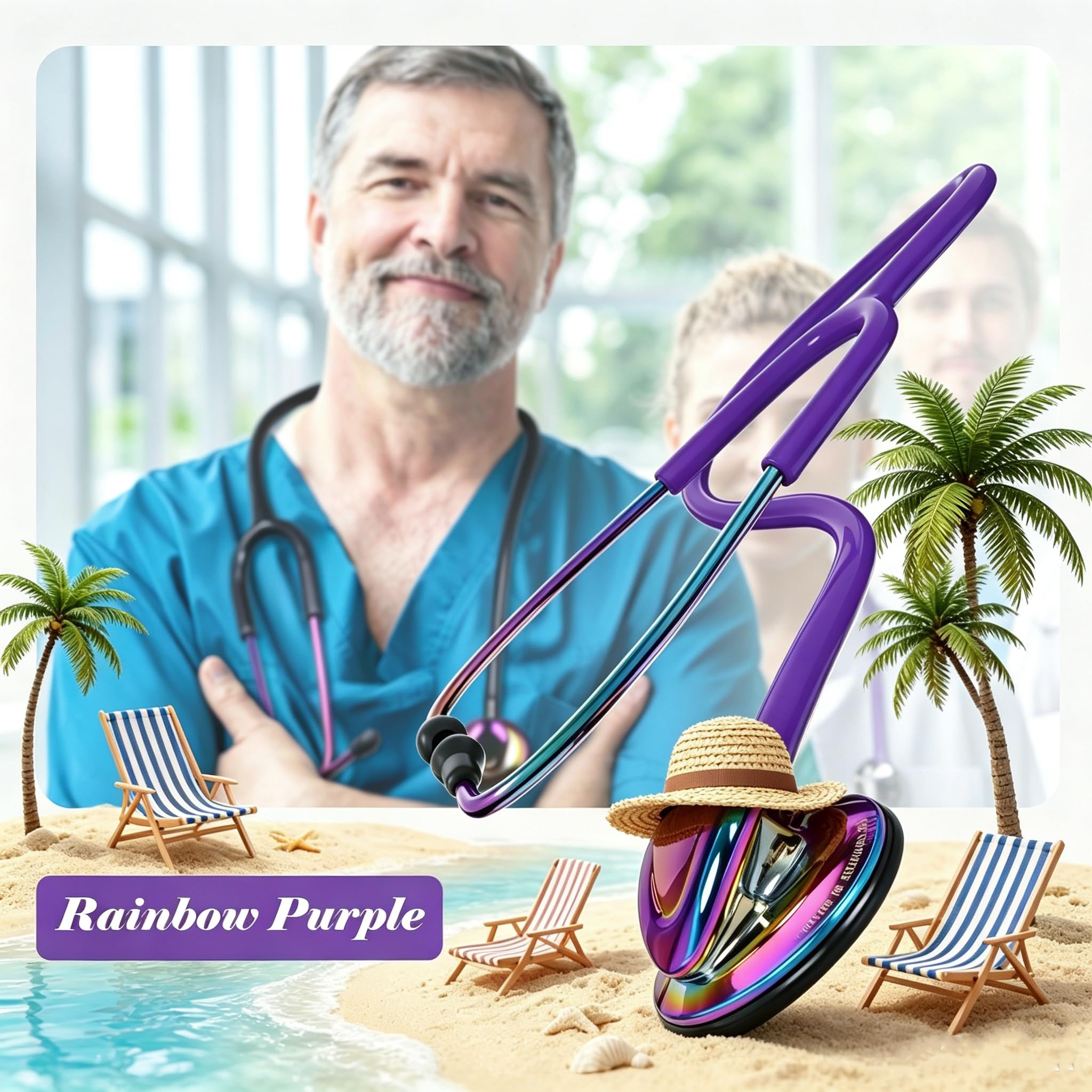 Rainbow Purple Stethoscope - Nurse Stethoscopes -2 Rainbow Purple Stethoscope - Nurse Stethoscopes -2