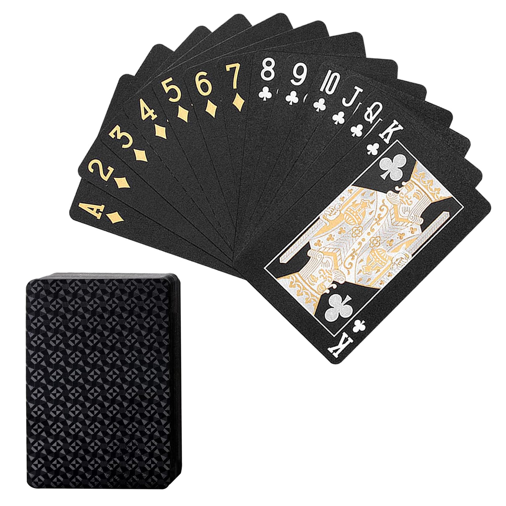 MageJoy Playing Cards - Black HD Waterproof Plastic Standard Quality Poker Cards Games for Party Family
