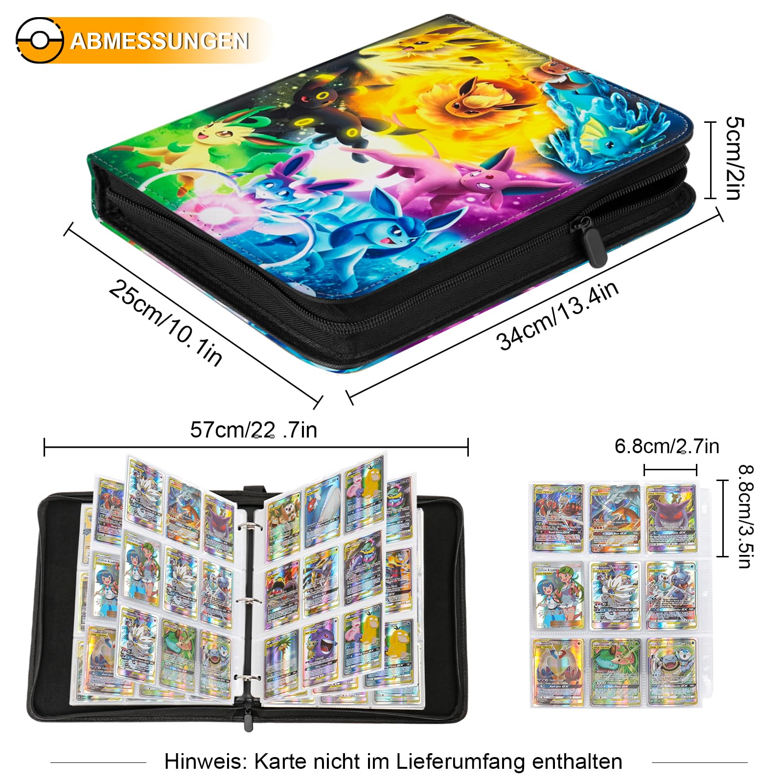 Sammelalbum Für 400 Karten - Pokémon Karten Album Mit Reißverschluss Und Tragegriff