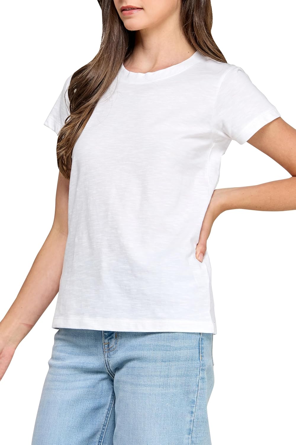 GREEN VOYAGE Women's GOTS Certified 100% Organic Cotton Slub Crewneck T Shirt Short Sleeve Tee Tops - Image 3