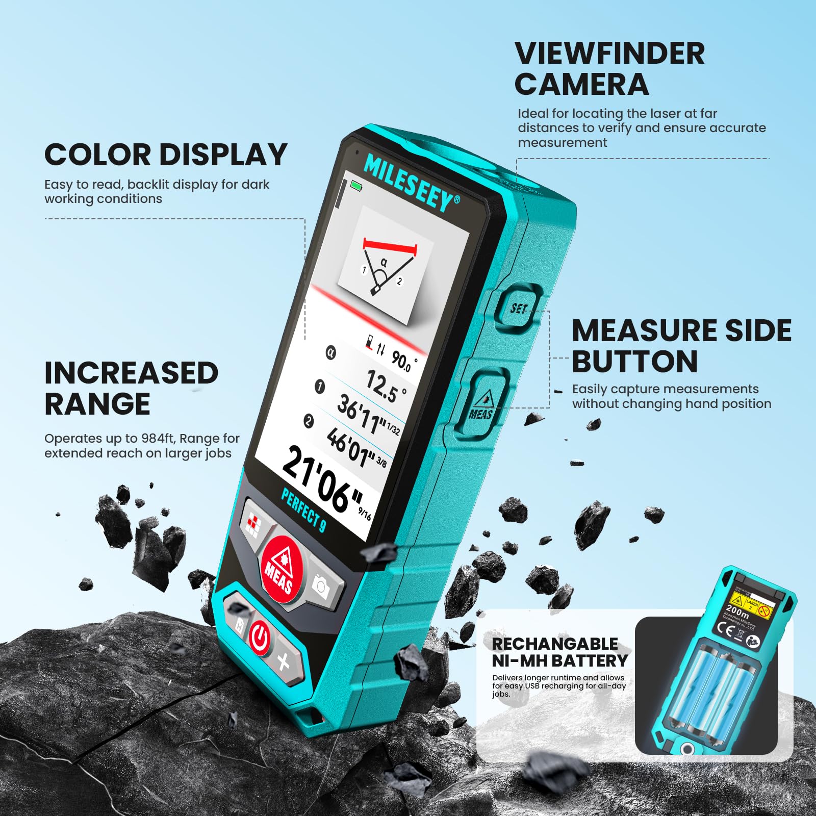Amazon.com: MILESEEY Outdoor Laser Measuring Tool, 985ft