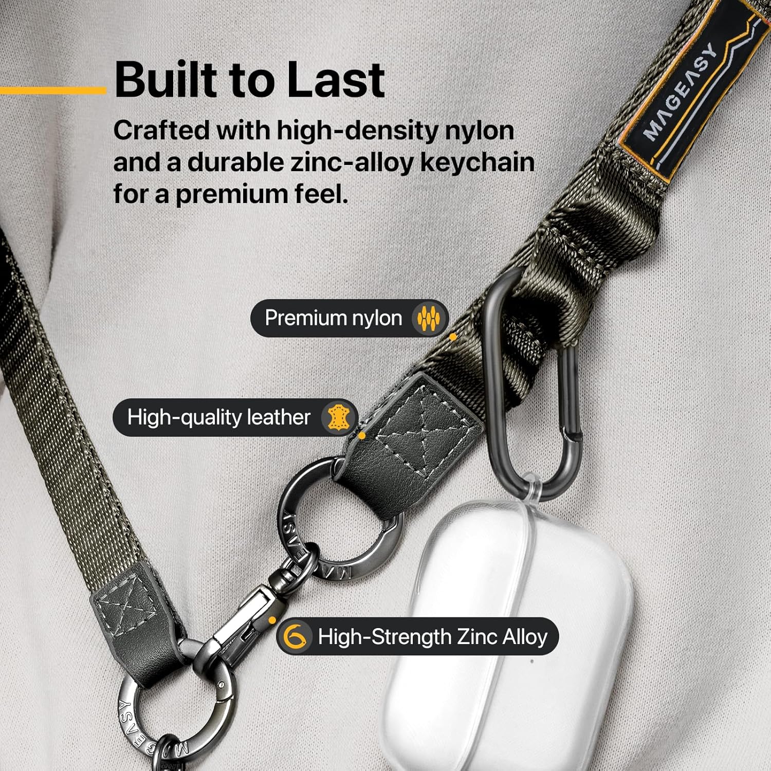 MAGEASY 2-in-1 Phone Lanyard Crossbody & Wrist Strap with Tether Tab & Belt Clip, Adjustable Phone Strap, Hands-Free Anti-Drop Travel Phone Leash for iPhone & Android (Black) - Image 9