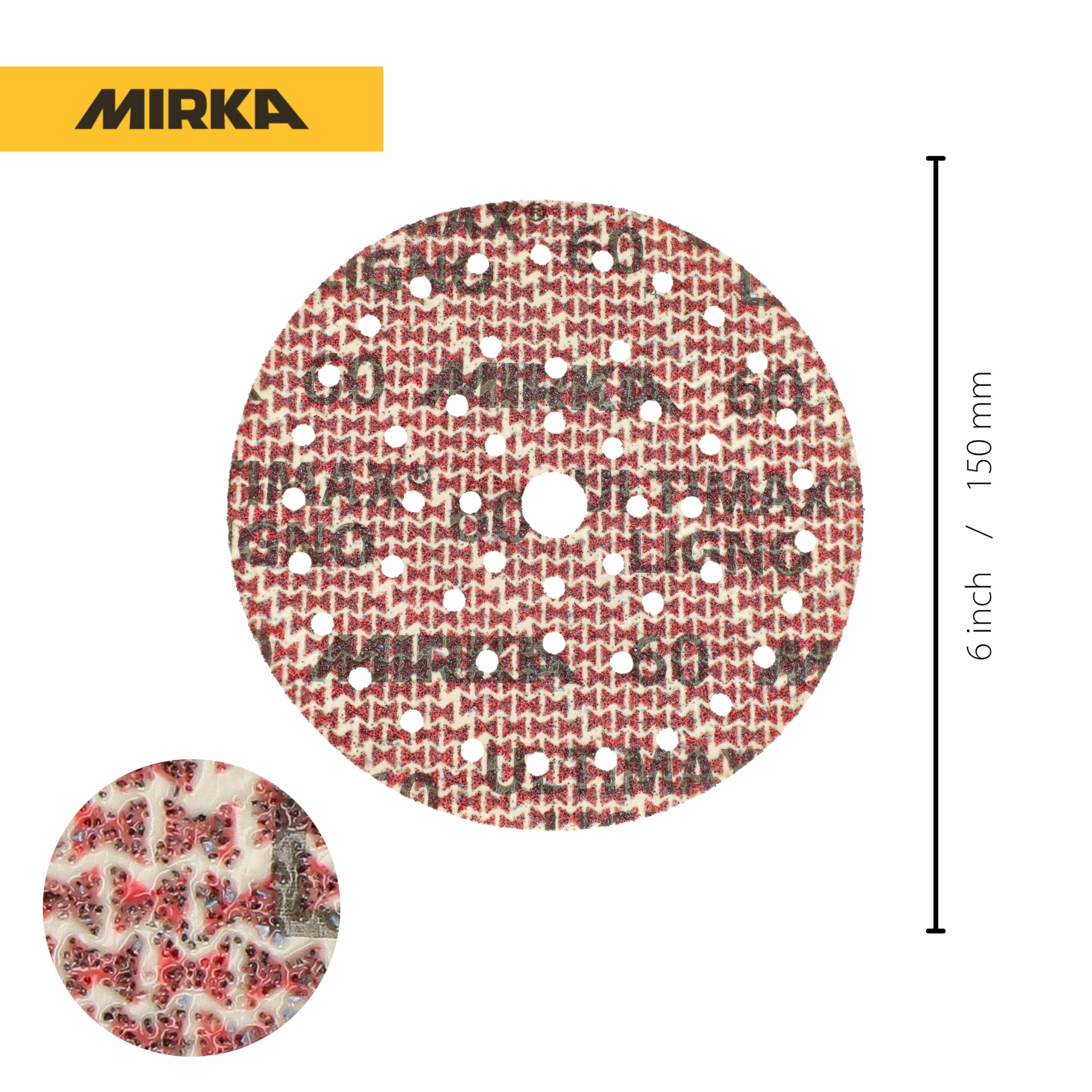 Mirka disque abrasif auto-agrippant Ultimax Ligno Ø 150 mm grain 60