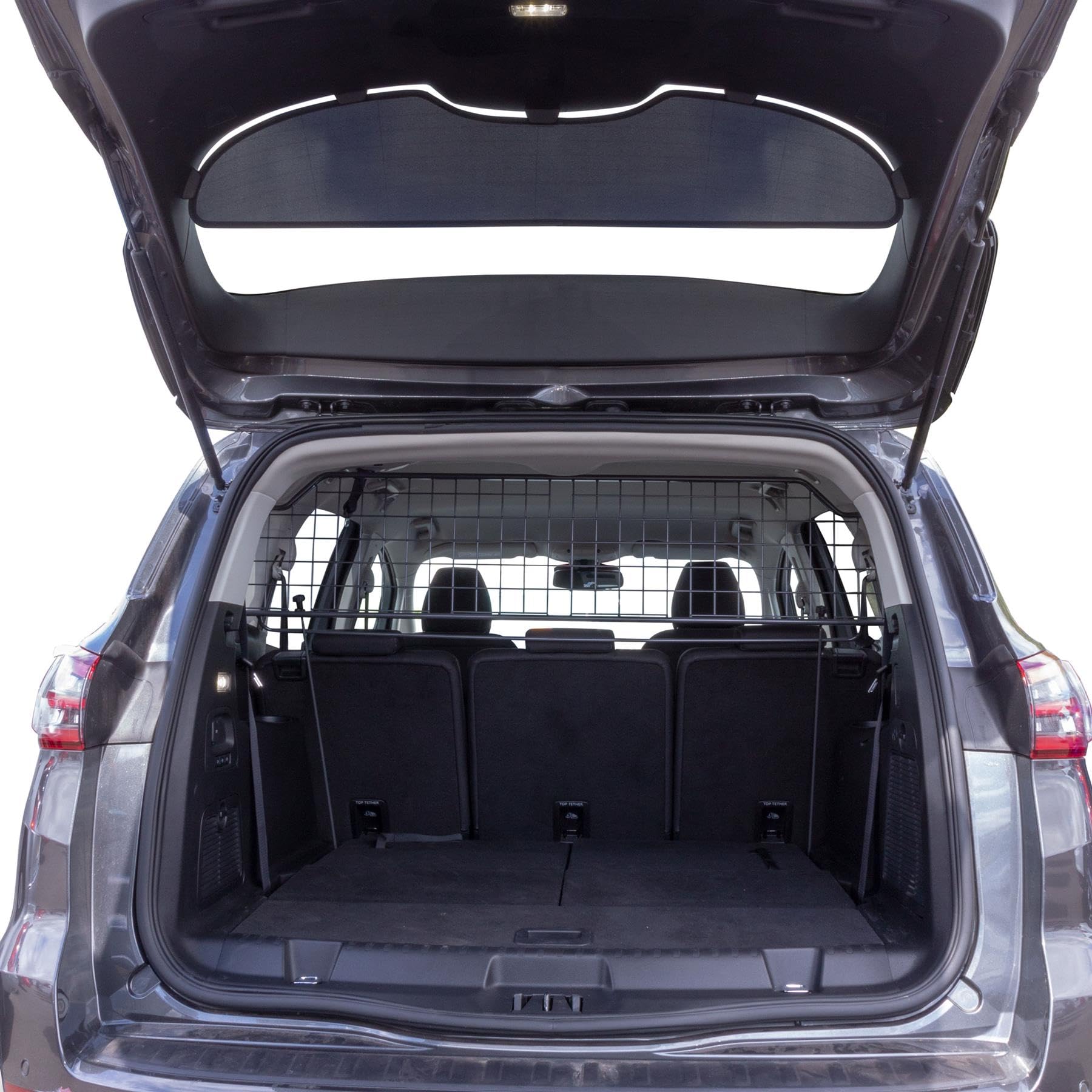 Travall Dog Guard compatible with Ford S-Max (2015-Current) Vehicle Specific Boot Guard Tailored Fit Luggage Pet Barrier Separator Heavy Duty Powder Coated Steel