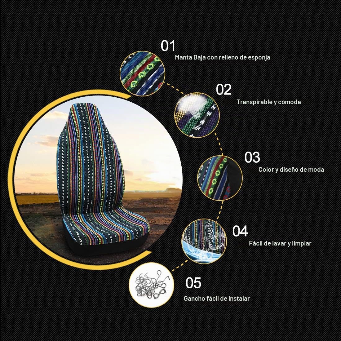 sourcing map Cubierta De Asiento 1Pc para Protección De Asientos De Coche