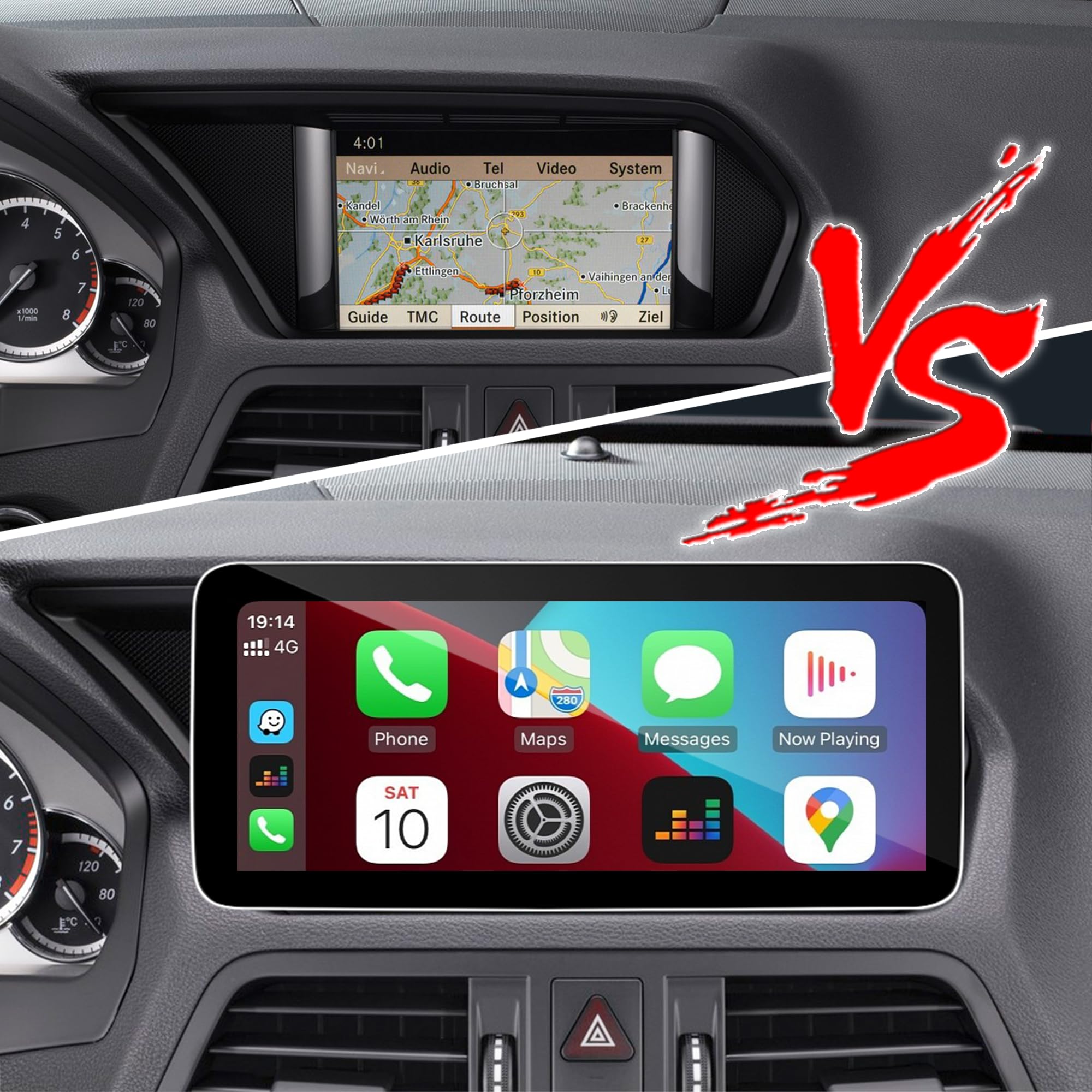 Najlepszy ekran Android 12.3 do Mercedesa klasy E NTG 4.0 C207 A207 W207 CarPlay Android Auto Full (podzielony) ekran Mirroring App Netflix YouTube Spotify Wi-Fi Navigation Waze Vehicle Cameras (128