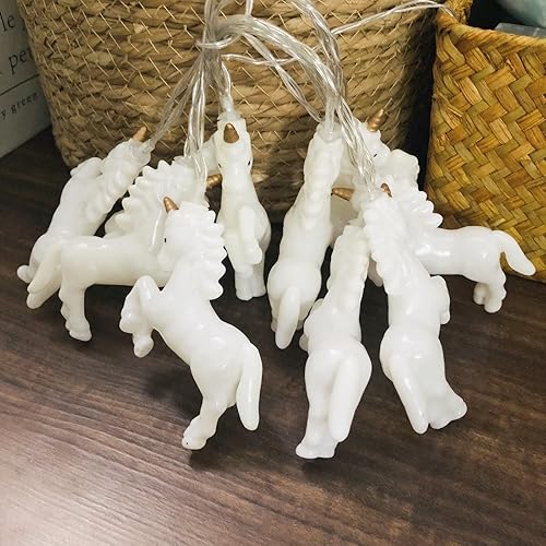 Miniatura 5 de Guirnalda de luces LED para habitación de los niños, lindo animal de unicornio, caballo para vacaciones, pared, ventana, árbol, luces decorativas,