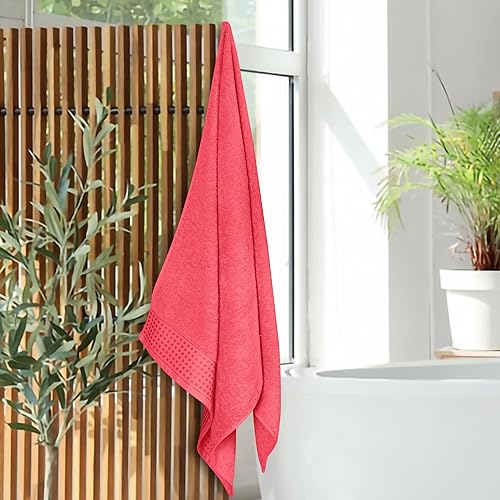 Vista 51 de GLAMBURG Juego de 6 toallas de 100% algodón ultra suave, contiene 2 toallas de baño de 28 x 55 pulgadas, 2 toallas de mano de 16 x 24 pulgadas y 2