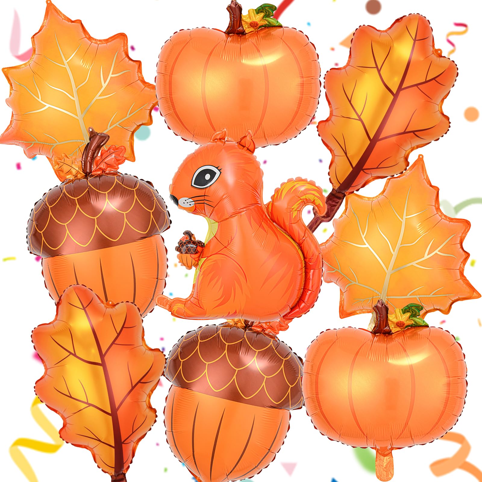 16 Stück Herbst-Deko-Ballons – Kürbis, Eichel & Ahornblatt Luftballons Für Thanksgiving & Herbstpartys