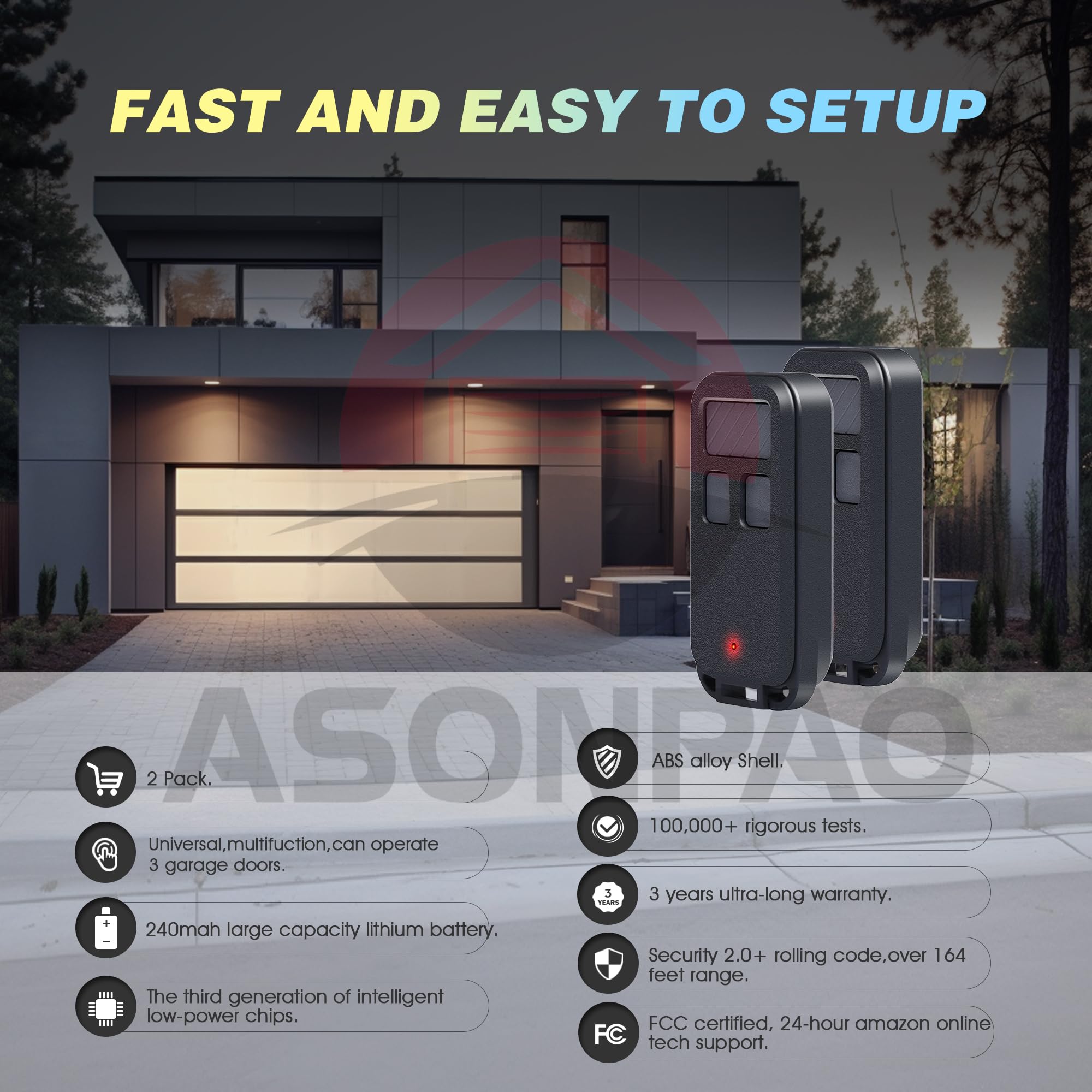 2 Pack Chamberlain 956ev Garage Door Opener Remote Security 2 ...
