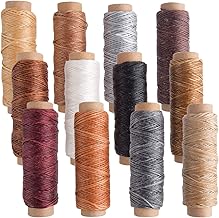 KUUQA 12 Colors Leather Waxed Thread Cord 392 Yards 150D Sewing Waxed Thread for Leather Craft DIY Sewing Craft