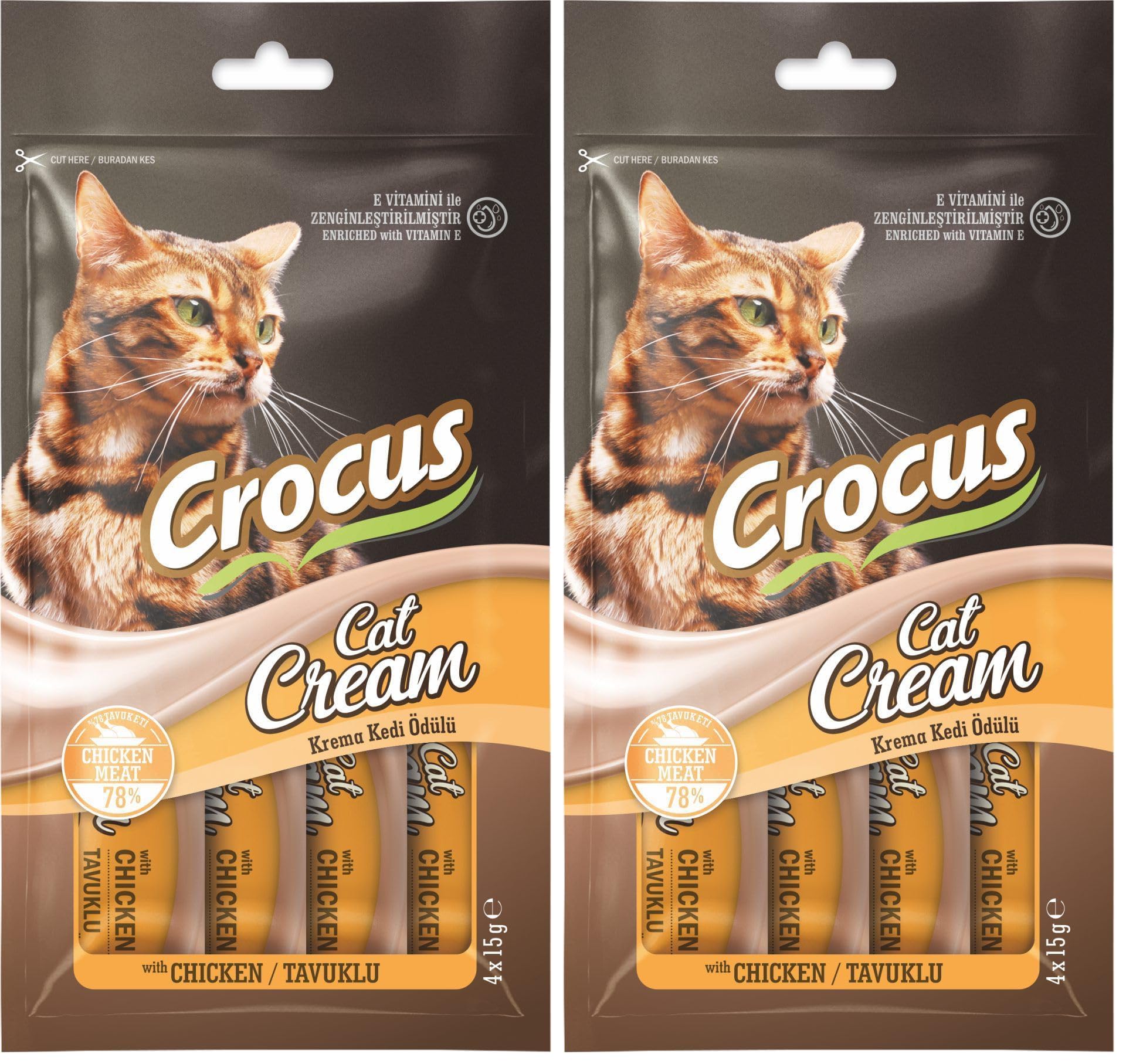 Crocus Tavuklu Krema Kedi Ödülü 4X15G (2 paketi)