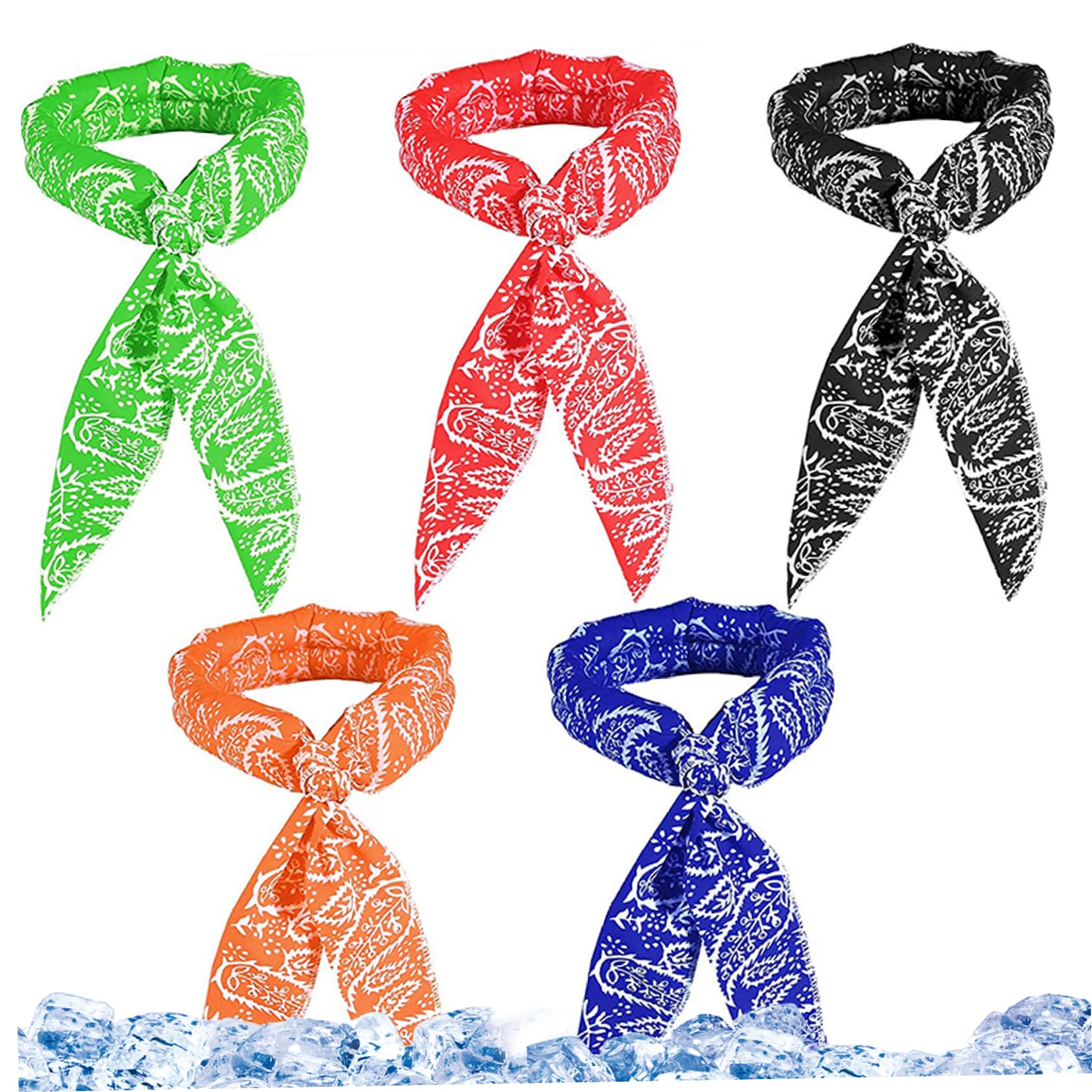 5Pcs Neck Cooler Wrap Cooling Neck Scarf Cooling Neck Wrap For Fast Cooling Relief And Long Lasting Relief Cool Ice Cooling Supplies For Hot Summer Camping Beach Travel