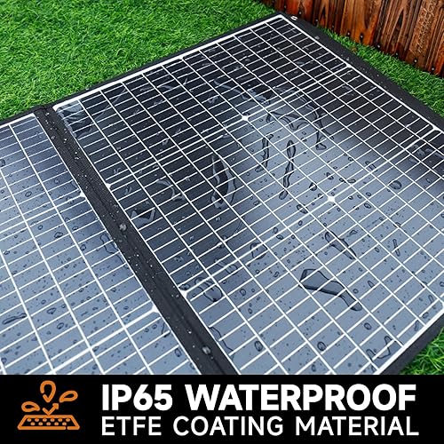 Miniatura 5 de BALDR Paneles solares monocristalinos de 200 W, cargador solar plegable portátil para generadores solares y centrales eléctricas portátiles, kit de