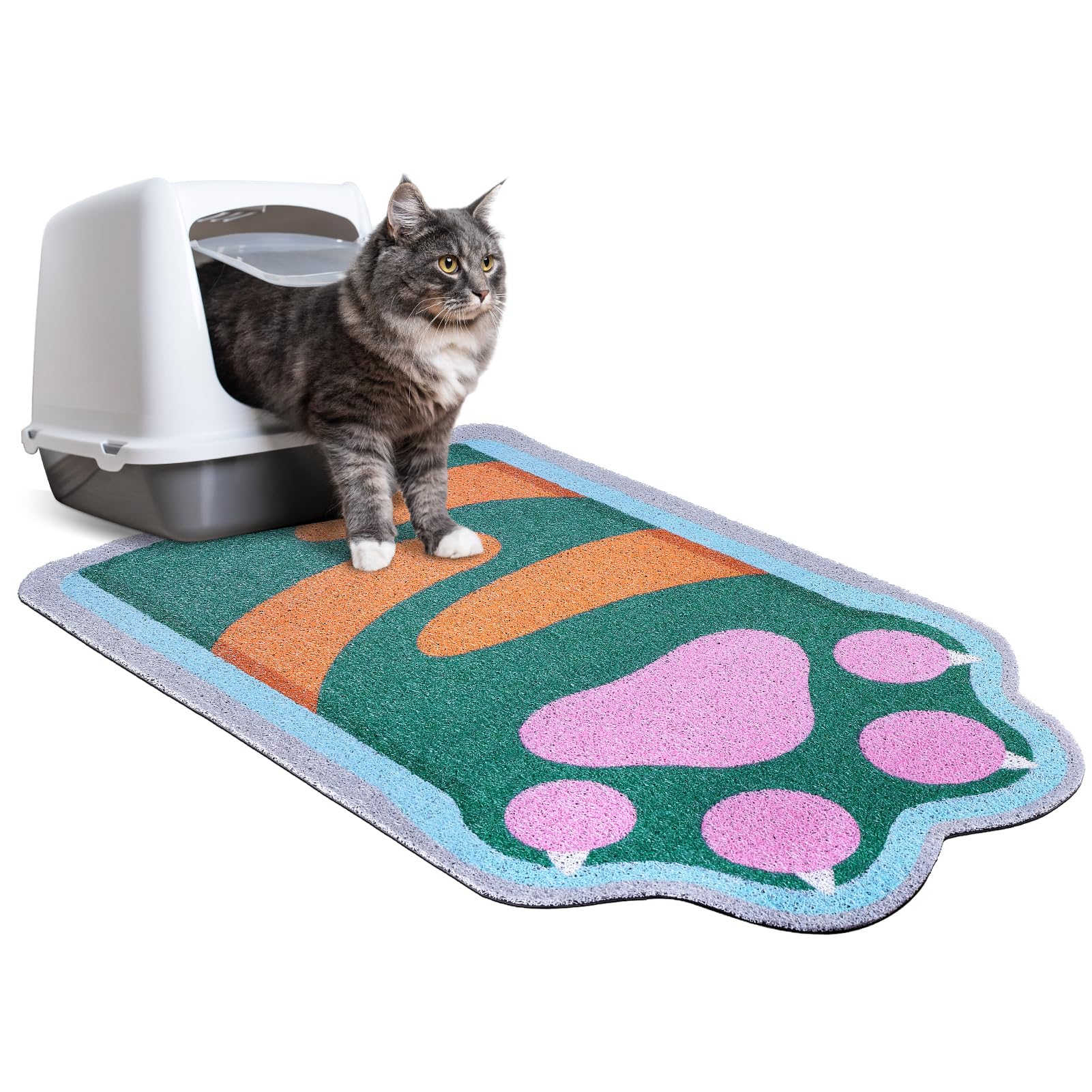 Unicorn Catcher Cat Litter Mat Quality Litter Box Mat Large Non-Slip Cat Litter Mat Litter Trapping Mat Soft Kitty Litter Mat Cute Cat Food Mat Cat Products Easy to Clean