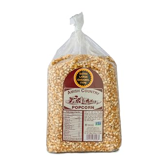 Amish Country Popcorn | 6 lb Bag | Extra Large Caramel Type Popcorn Kernels | Old Fashioned, Non-GMO and Gluten Free Extra Large Caramel - 6 lb Bag
