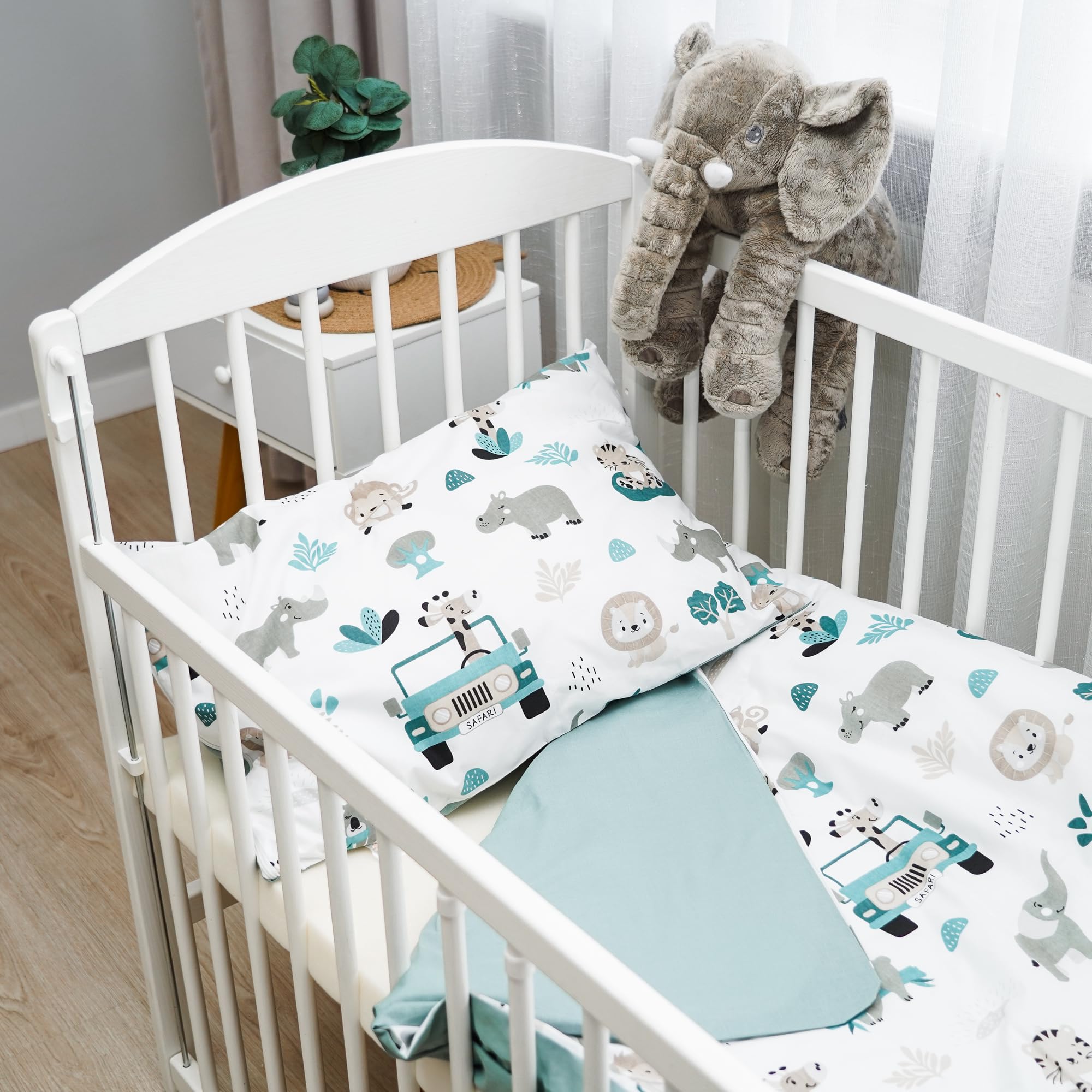 Totsy Baby Copripiumino lettino neonato 100x135 cm - Cotone parure di copripiumini bambino e bambina per culla Set lenzuolo per piumino 100 x 135 cm con federe 60 x 40 cm Oeko-Tex
