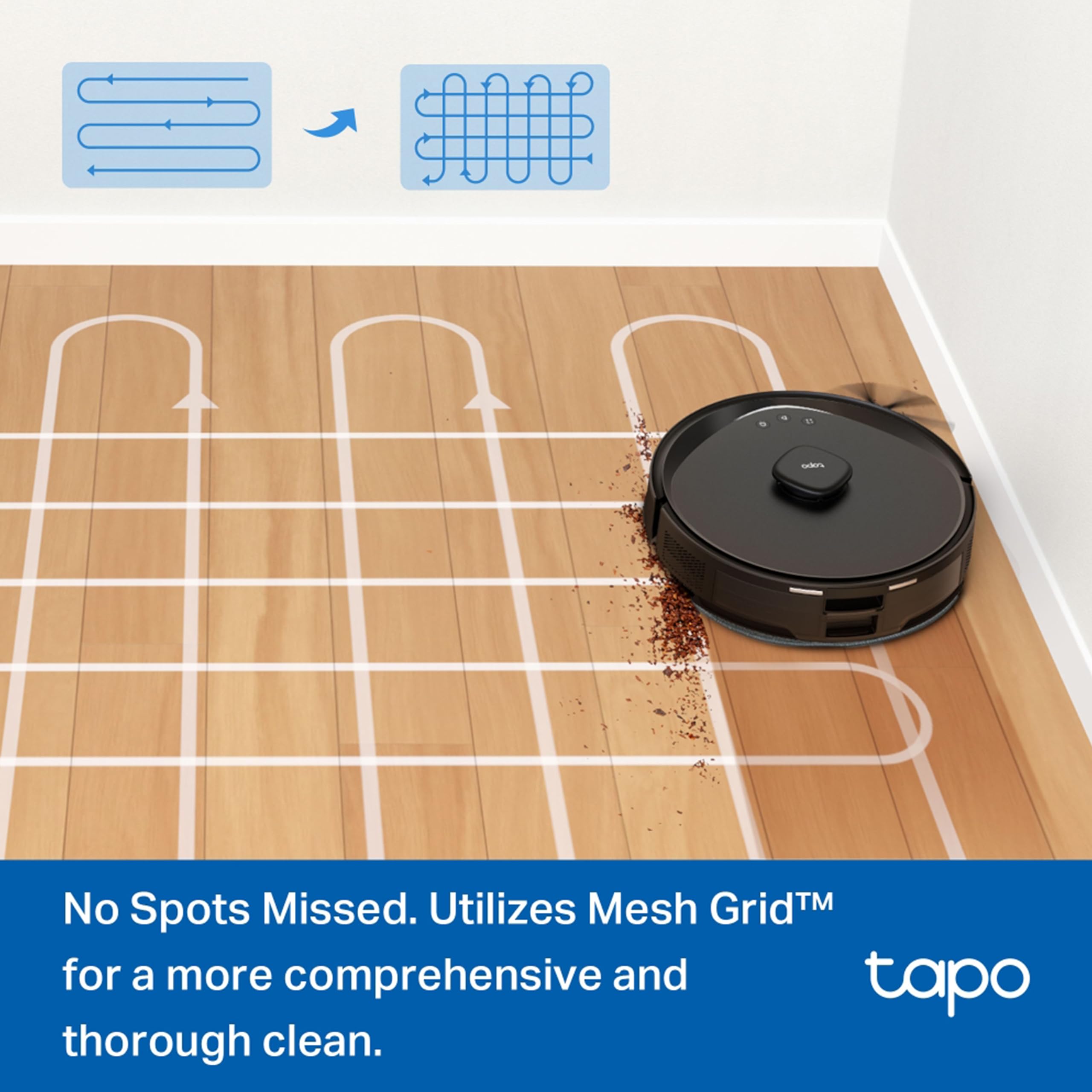 TP-Link Tapo RV30 Max Plus Robot Vacuum & Mop, LiDAR Navigation, zasysanie 5300Pa, samoopróżnianie, mapowanie wielopoziomowe, sterowanie głosem/aplikacją, bardzo ciche czyszczenie sierści zwierząt