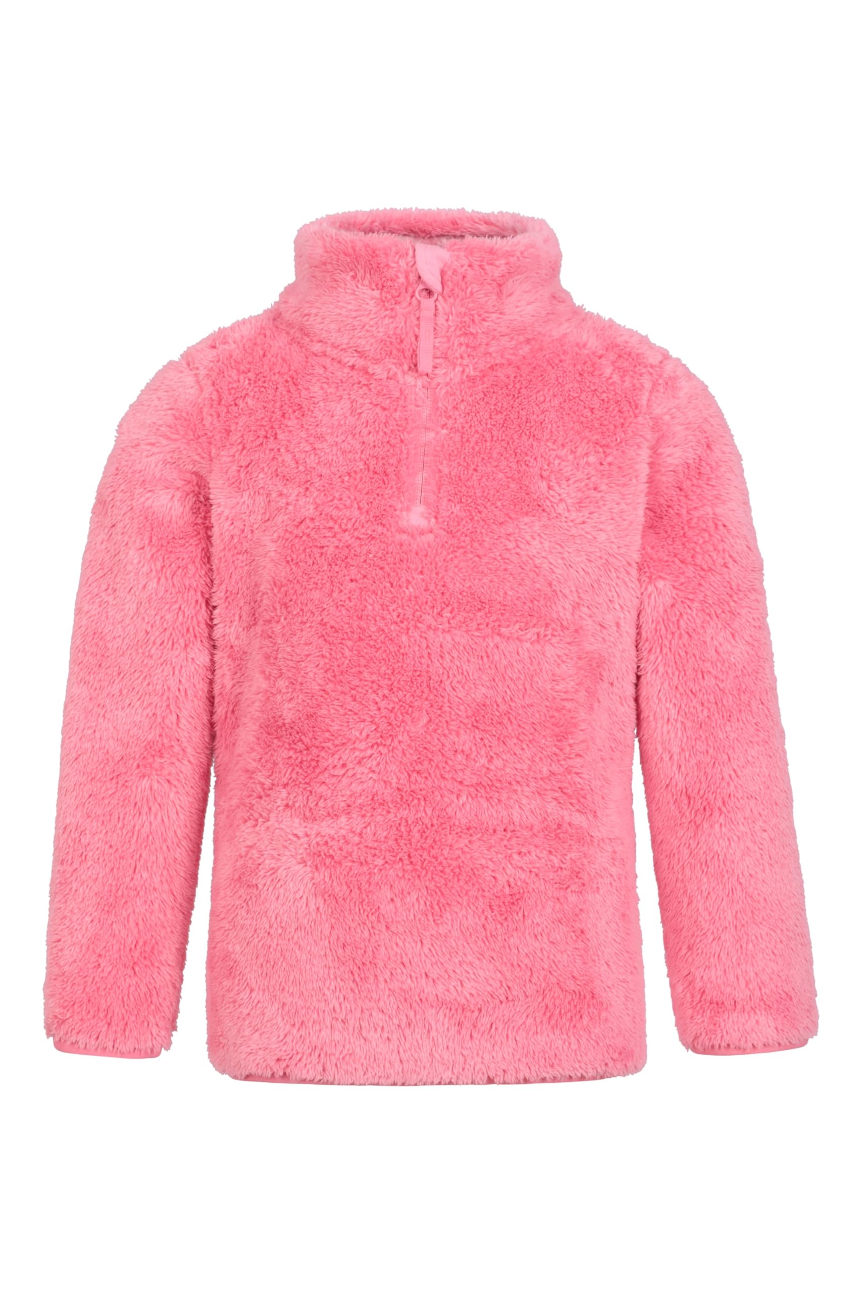 Mountain Warehouse Teddy Kids Unisex Half-Zip Fleece - Lightweight, Breathable, Warm & Cosy, Boys & Girls, Sweatshirt - Best for Camping, Outdoors, Travelling Pink Kids Size 5-6 Years