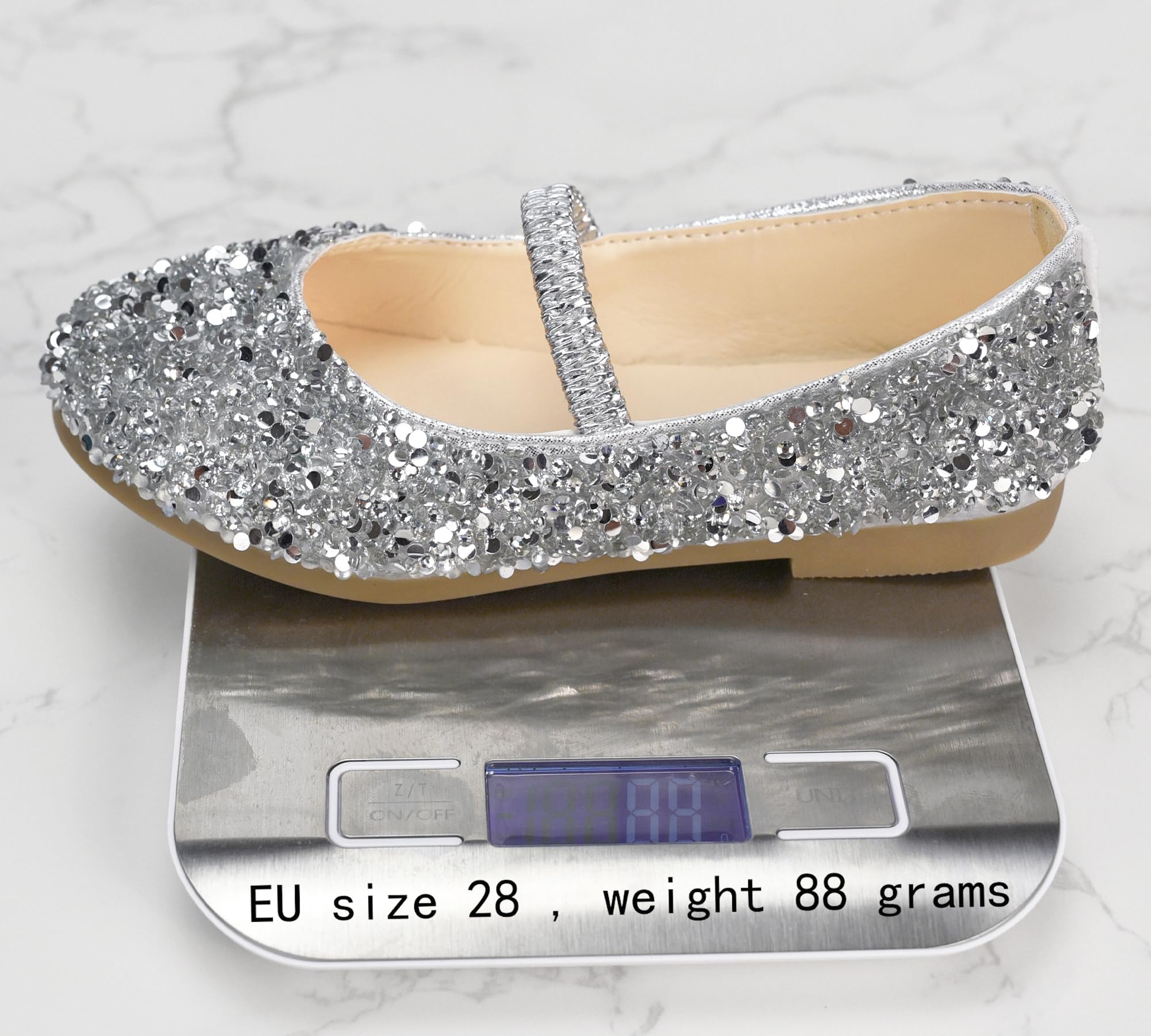 Scarpe Principessa Bambina Bimba, Scarpe Glitterate per Ragazza, Scarpe con Paillettes Eleganti per Cerimonia Festa