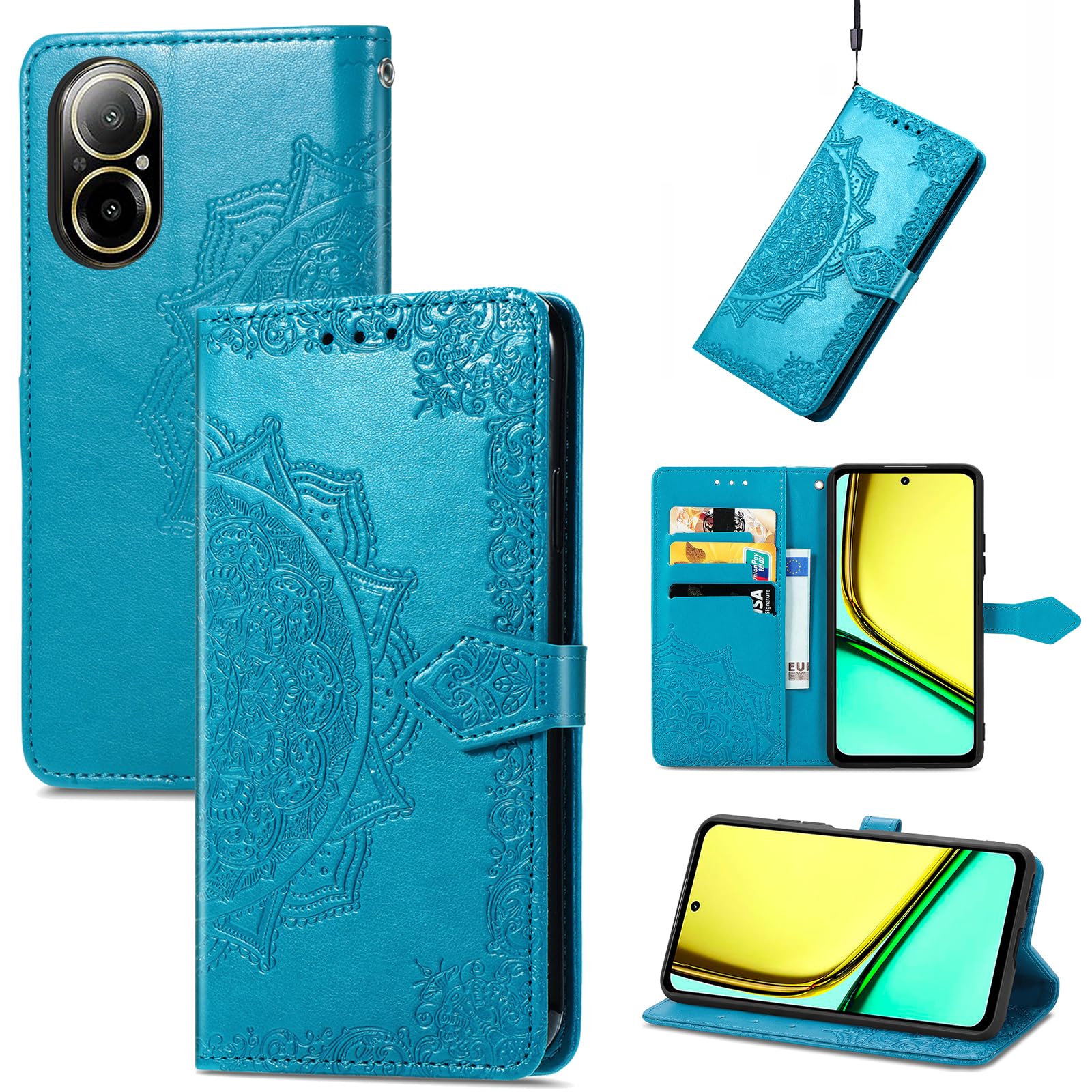 Cover Per Realme C67 4G - Custodia Portafoglio Con Chiusura