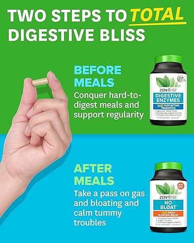 Miniatura 3 de Zenwise Health Paquete Digestive Bliss - Enzimas digestivas, sin hinchazón y lata de tamaño de viaje