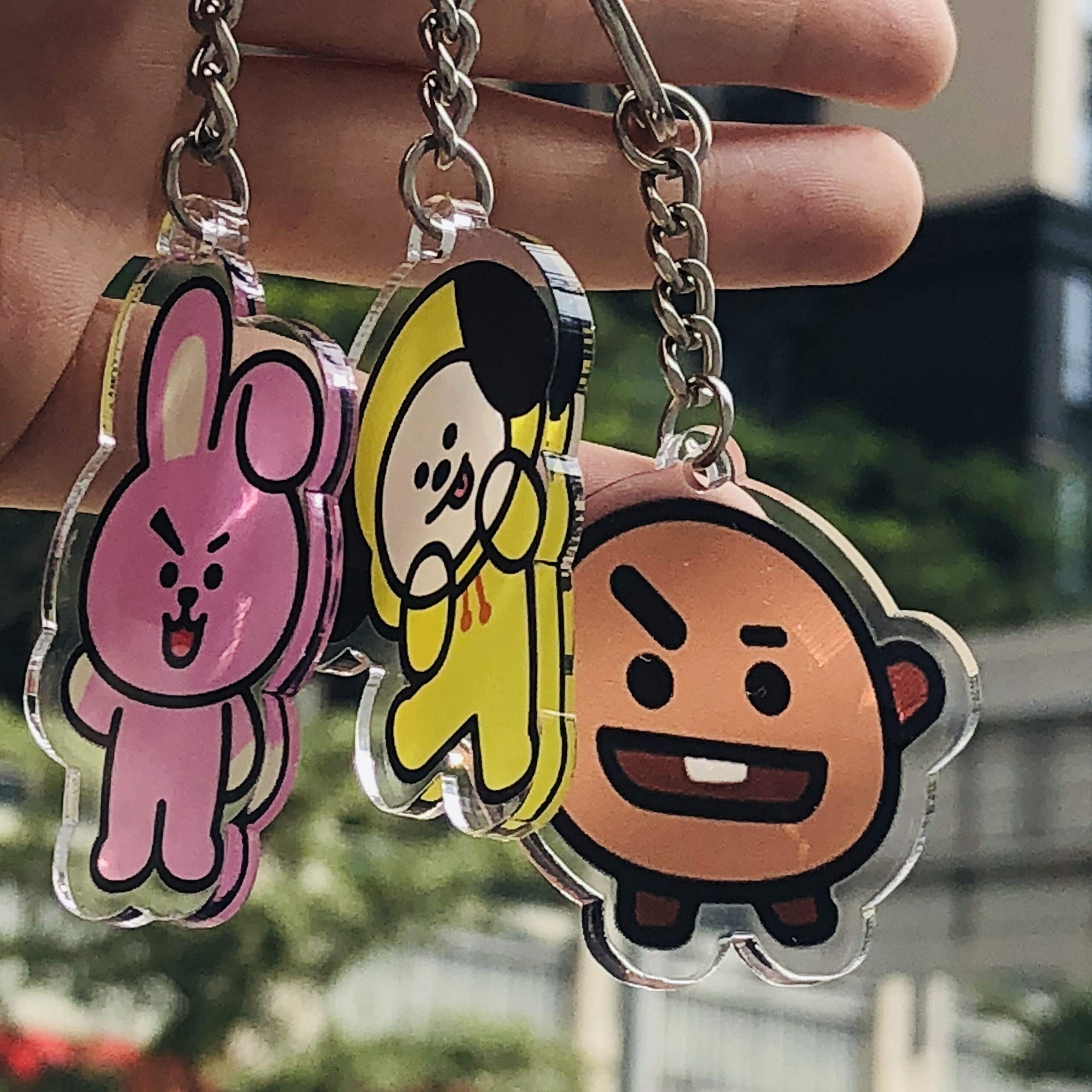 BTS Cartoon Acrylic Keychain Bangtan Boys Key Ring Hot Gift for