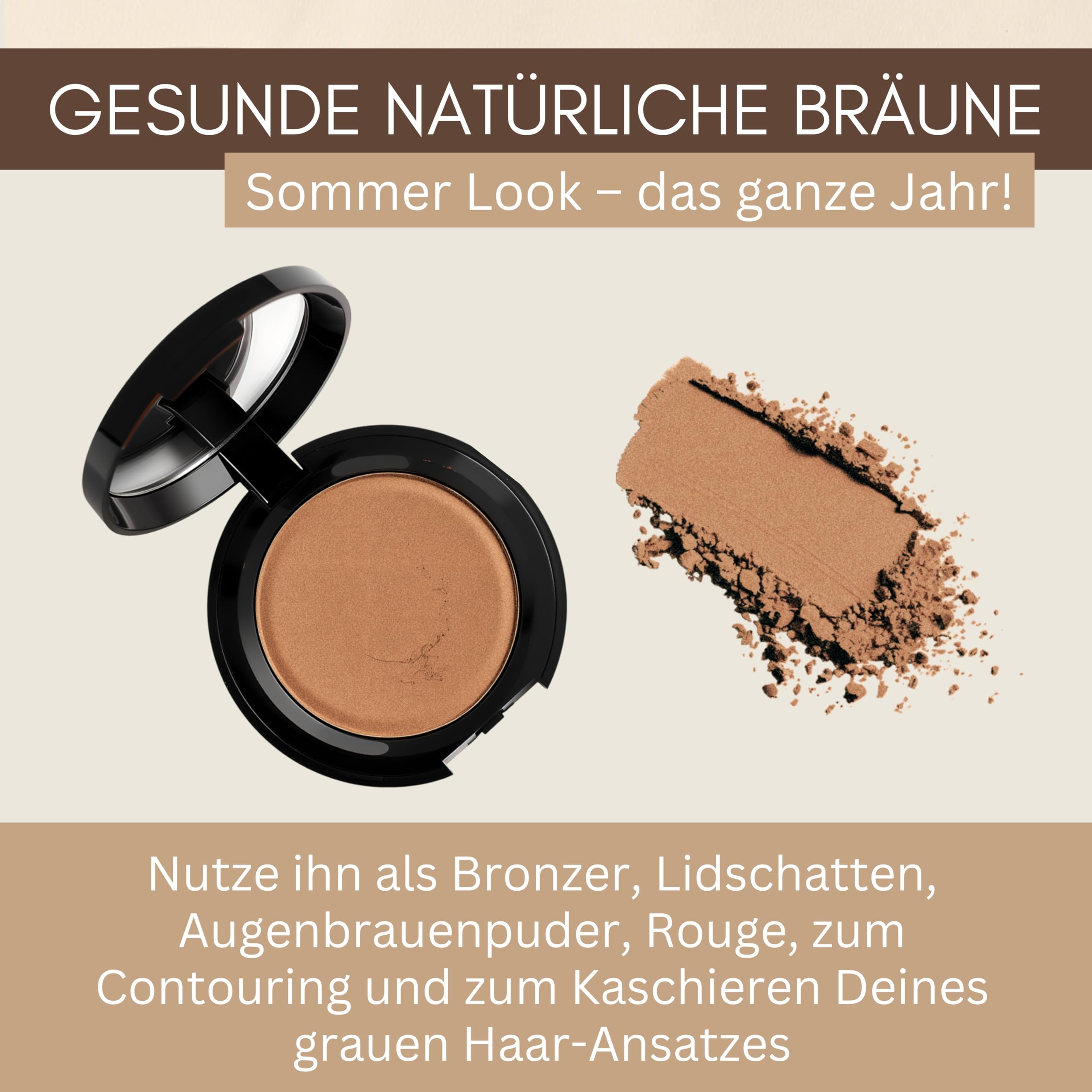 Thats me organic Bio Bronzing Powder "Sunny Kiss" – Vegan, ohne Tierversuche – Natürliche Bräune & gesunder Glow – Perfekt für alle Hauttöne – Contouring Puder