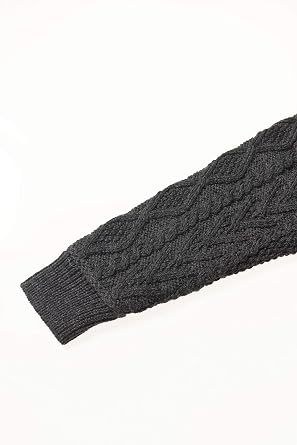 Aran Crafts Men's Cable Knit Shoulder Detail Zipped Cardigan (100% Merino Wool)