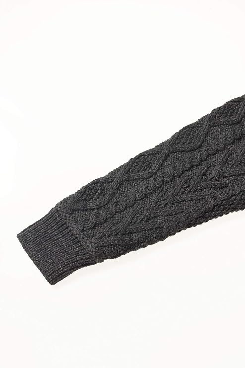 Aran Crafts Men's Cable Knit Shoulder Detail Zipped Cardigan (100% Merino Wool)
