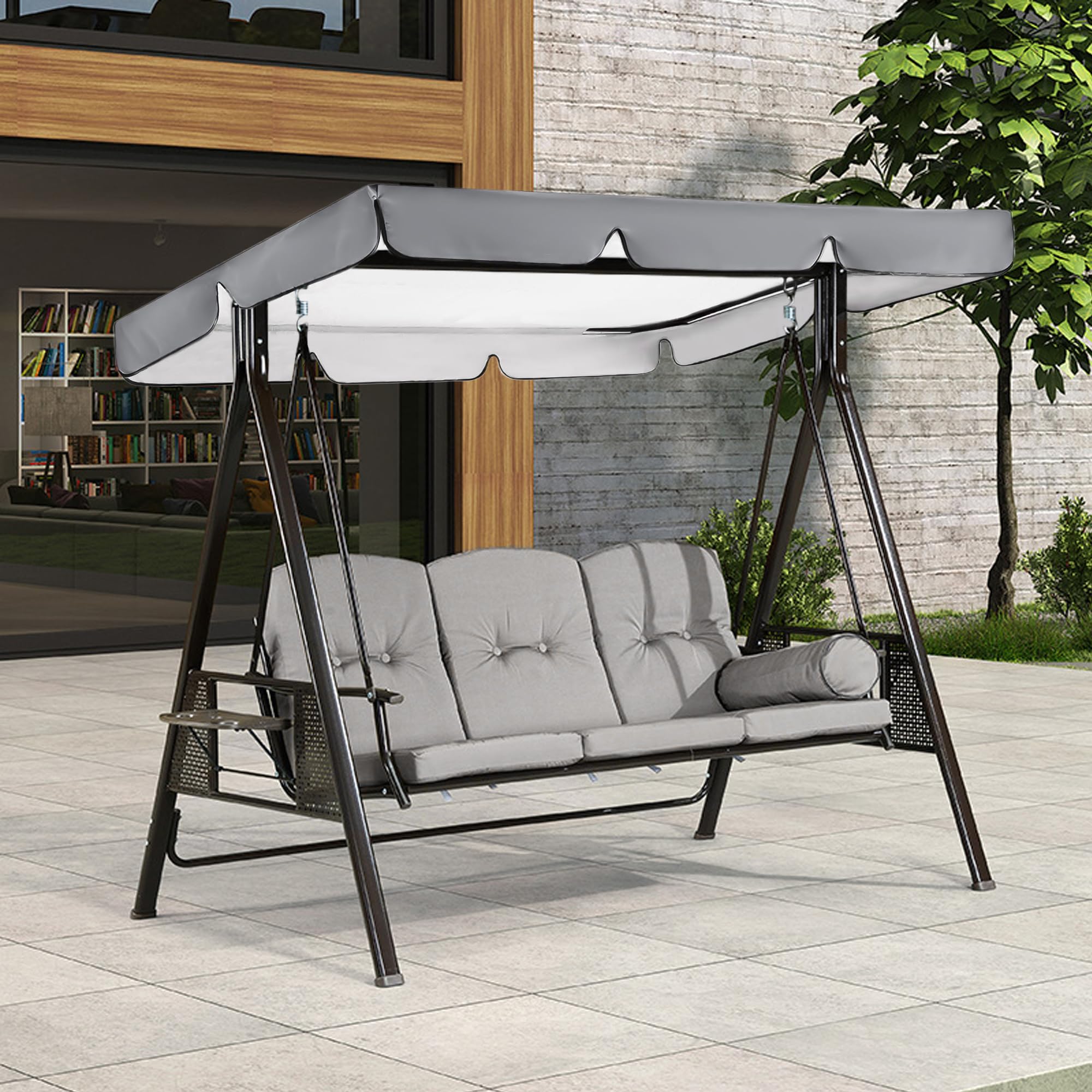 Référence de toit pour balancelle Hollywood 210 x 145 cm, toit de rechange pour balancelle Hollywood 3 places, toit de rechange universel pour balancelle de jardin, toit imperméable pour balancelle