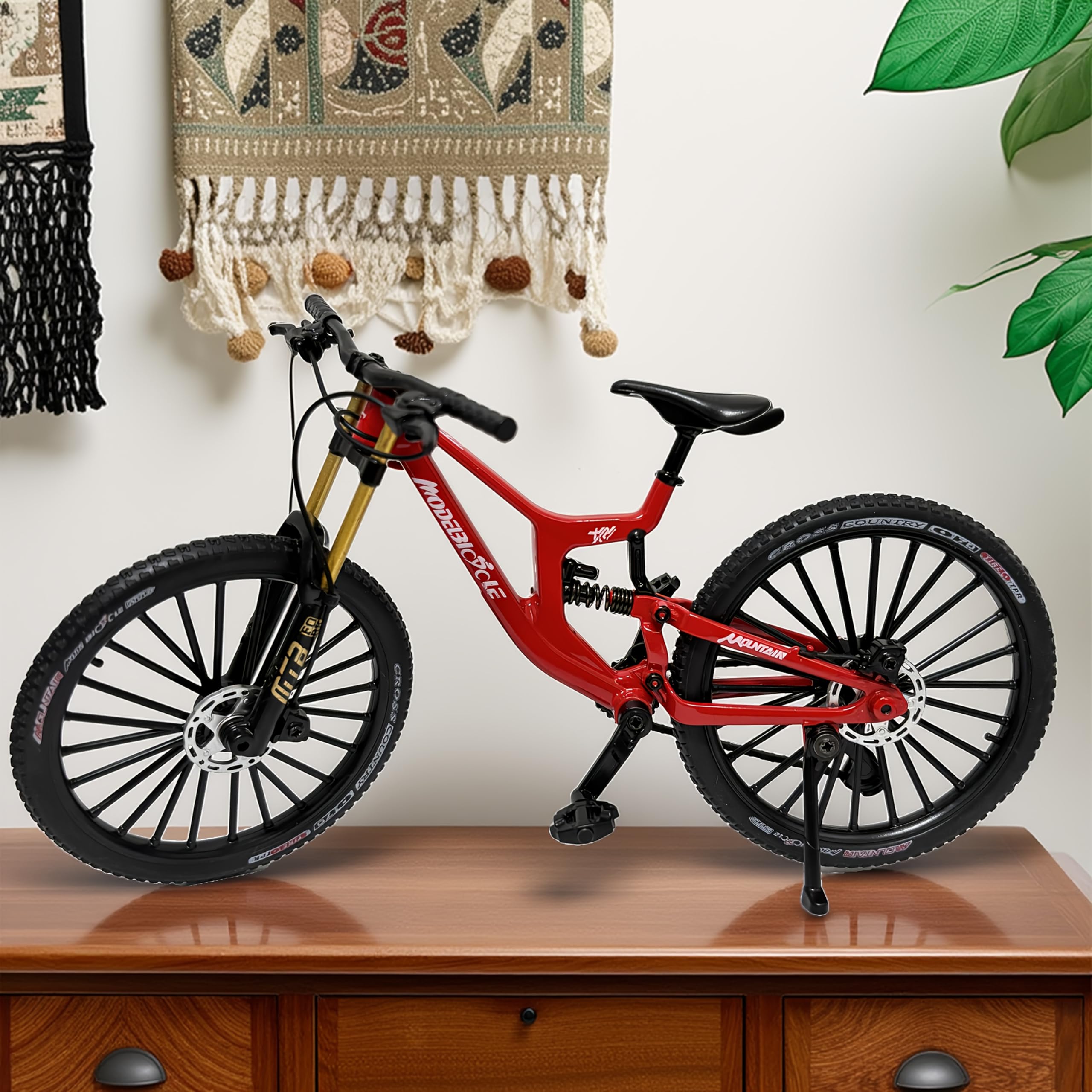 Generisch Modelo de bicicleta de dedo, modelo de bicicleta de montaña 1:10, modelo de dedo de bicicleta de montaña, adornos en miniatura, miniatura para bicicleta de montaña, modelo de bicicleta de