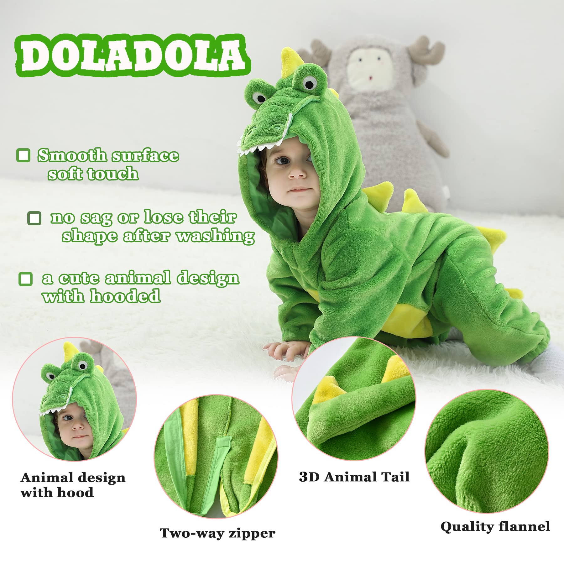 Pagliaccetti per bambina con Cappuccio Animale Flanella tutine neonato invernali