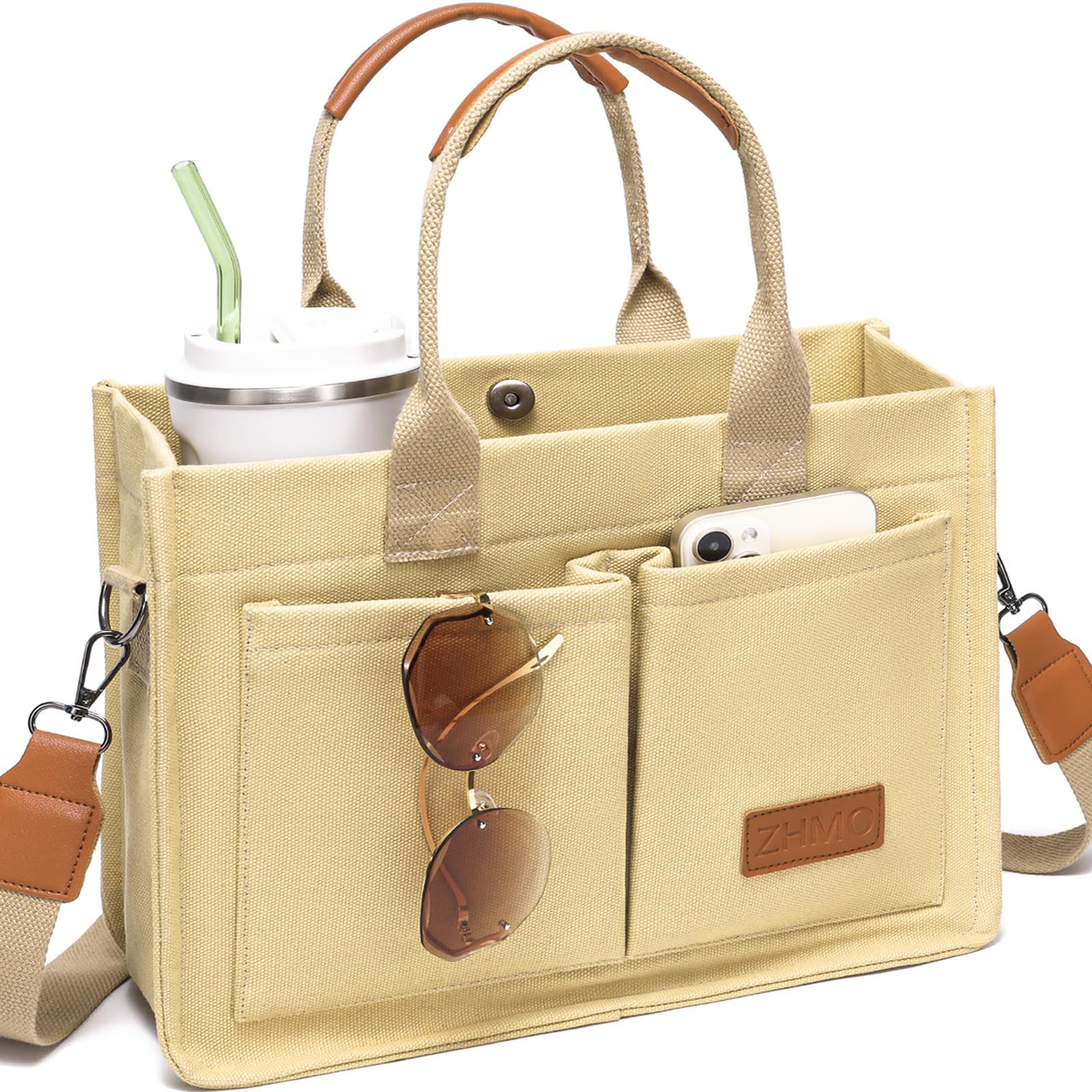 Tote Bag for Women With Compartments,Large Canvas Totes Women's