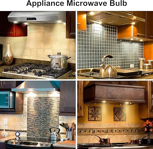 Miniatura 2 de Bombilla de microondas para debajo de campana extractora, refrigerador T8 de 40 vatios, 125V, E17, base intermedia, luz blanca cálida, bombilla de