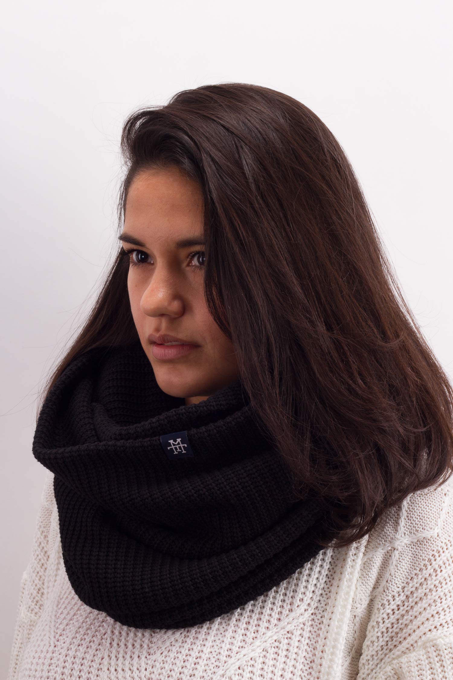 Manufaktur13 Knit Loop - Schlauchschal, Strick Loop mit Waffle Knit Muster, Wollschal/Langschal in versch. Farben erhältlich (M13)