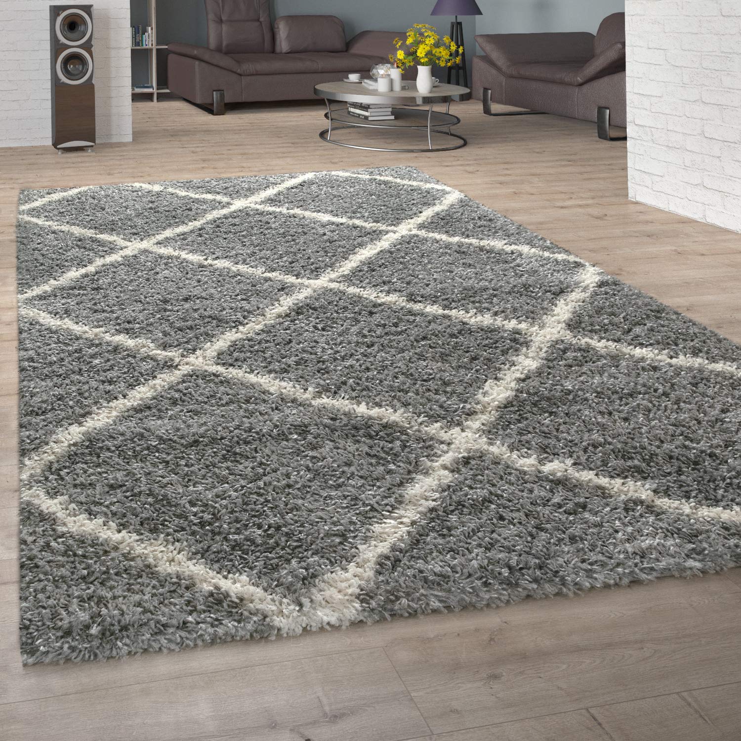 Image of Salon interior with shag carpeting and disco ball